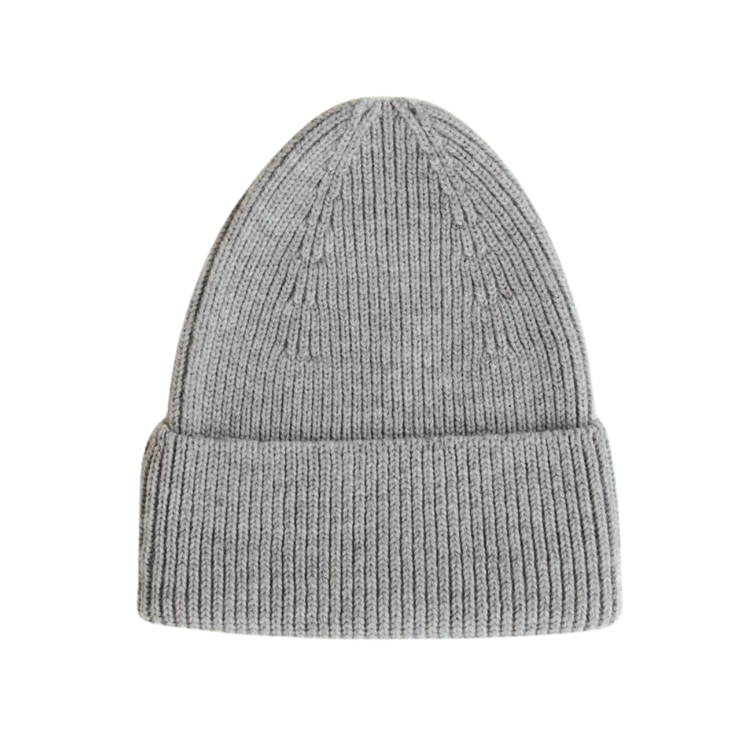 KIDS CZAPKA BEANIE FONZIE MERINO GREY MELANGE HVID