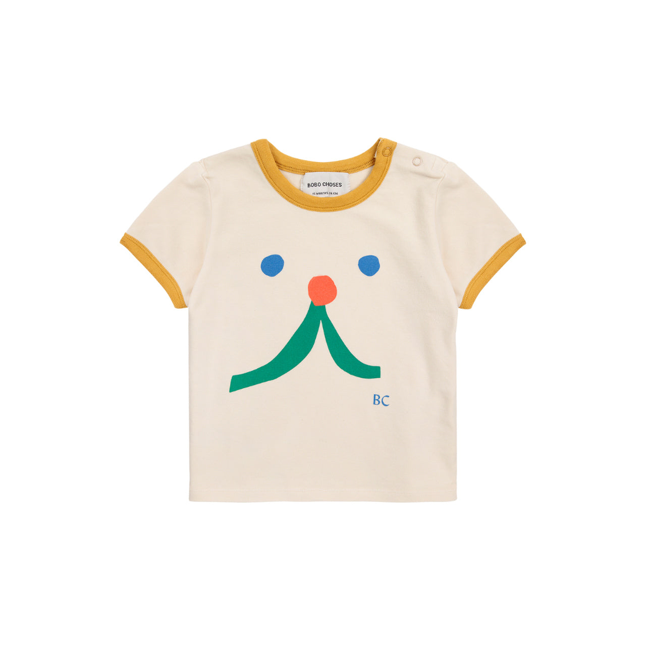 TSHIRT FUNNY FACE WHITE BOBO CHOSES