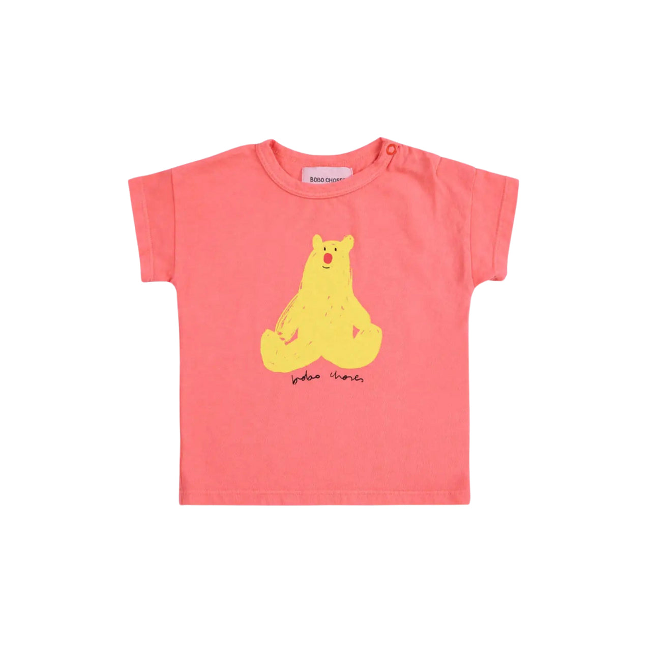 TSHIRT HUG ME BEAR CORAL PINK BOBO CHOSES