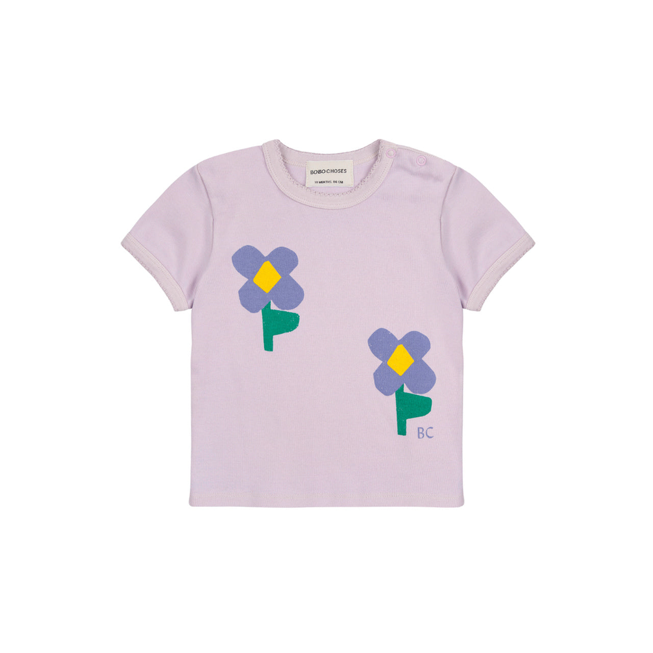 TSHIRT PANSY FLOWER LAVENDER BOBO CHOSES