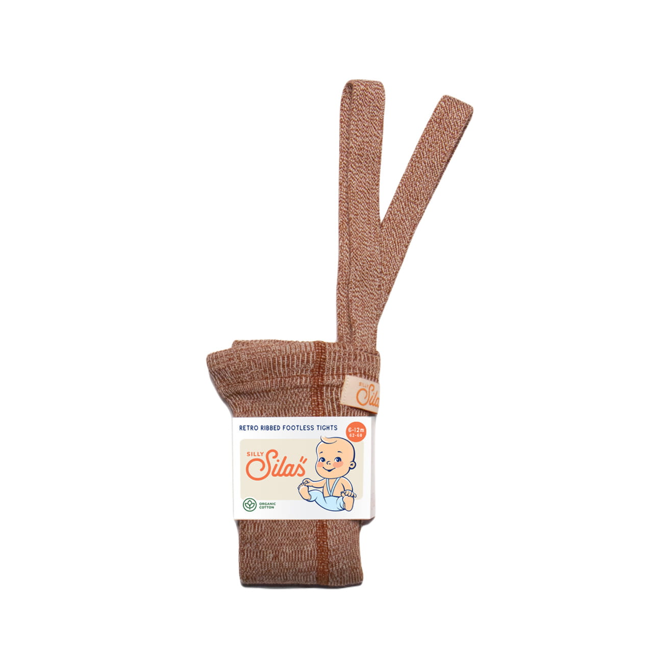 LEGGINSY DZIECIĘCE Z SZELKAMI W STYLU RETRO ZE 100% BAWEŁNY SALTED CARAMEL SILLY SILAS