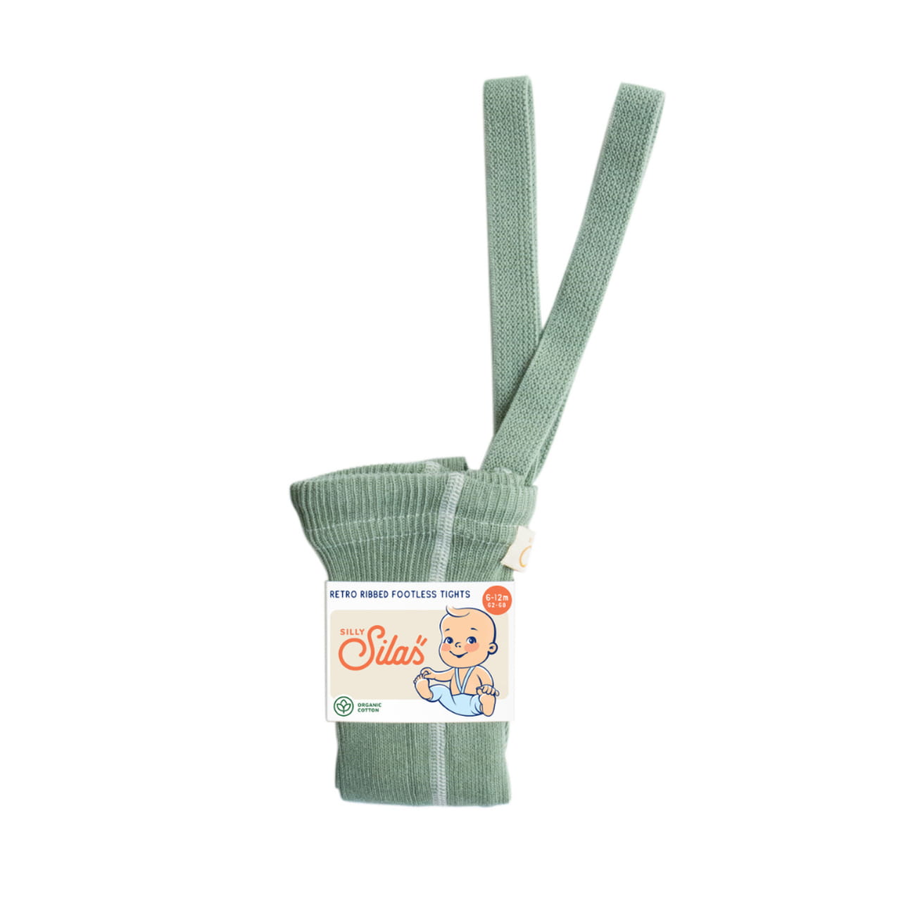 LEGGINSY DZIECIĘCE Z SZELKAMI W STYLU RETRO ZE 100% BAWEŁNY MATCHA OAT LATTE SILLY SILAS