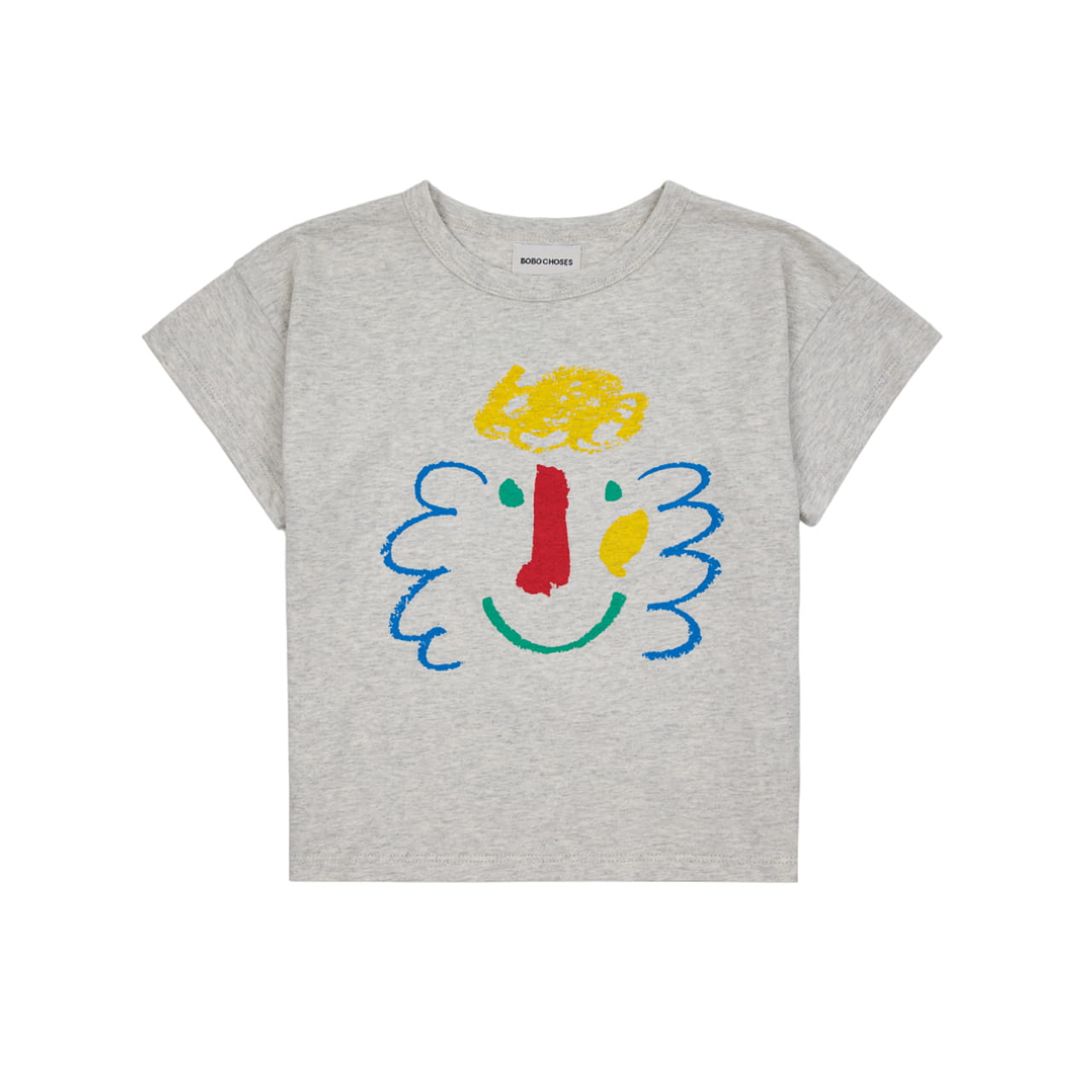 SZARY TSHIRT KIDS HAPPY MASK BOBO CHOSES