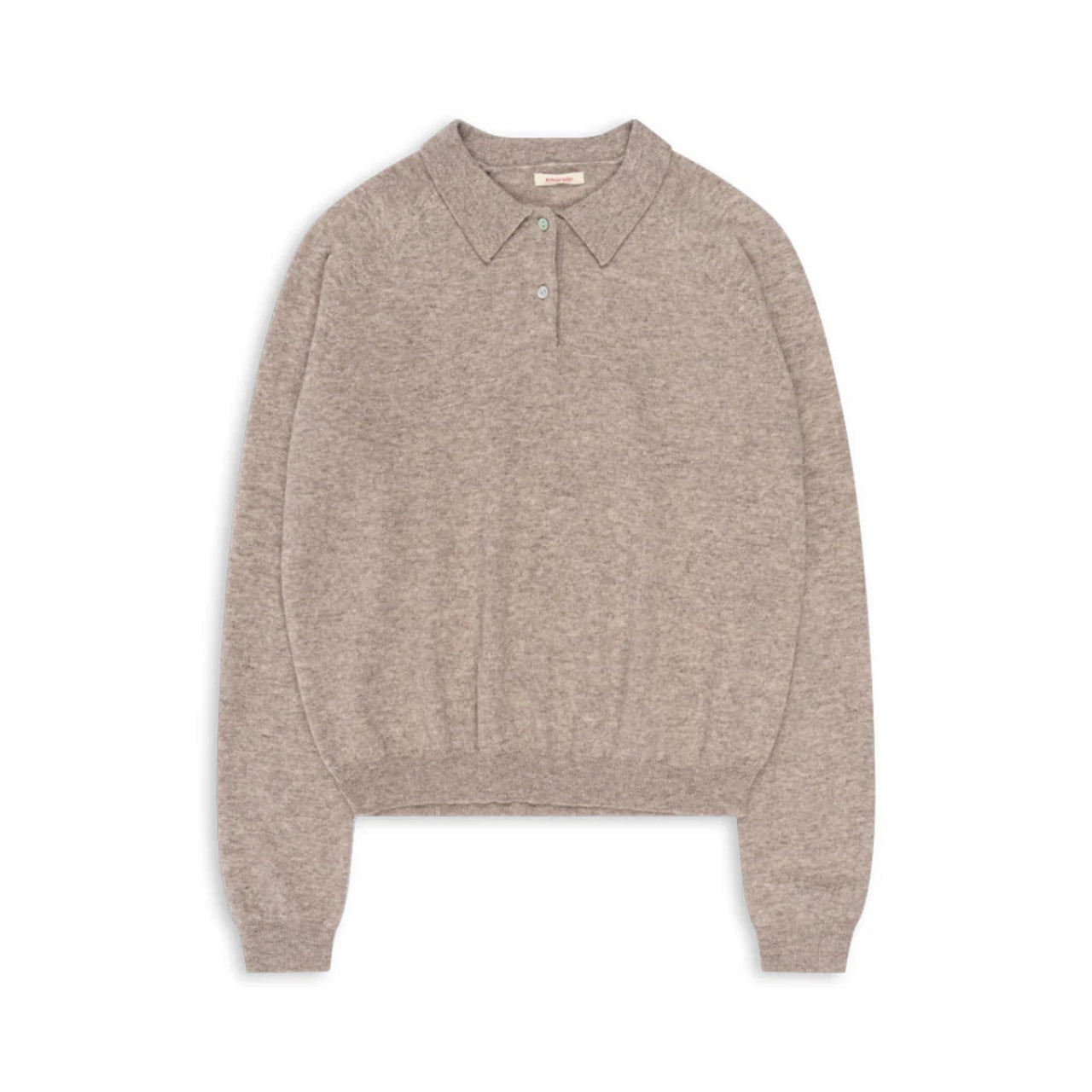 DAMSKI WEŁNIANY SWETER BASI MOM POLO OATMEAL MELANGE KONGES SLOJD