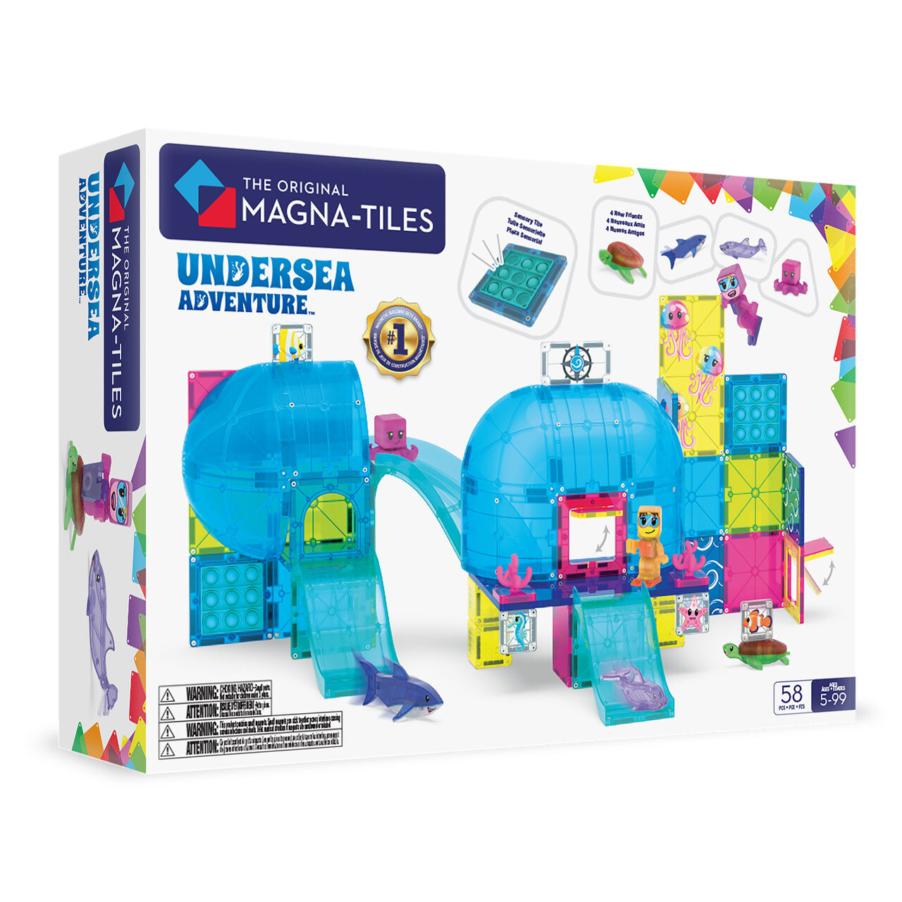 KLOCKI MAGNETYCZNE UNDERSEA ADVENTURE 58 EL. MAGNA-TILES