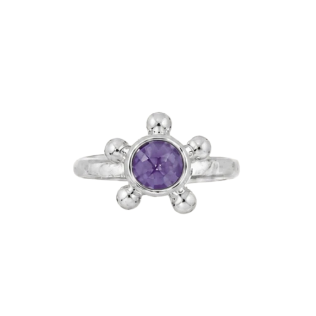 PIERŚCIONEK SOLEA SREBRNY LAWENDOWY PD JEWELLERY