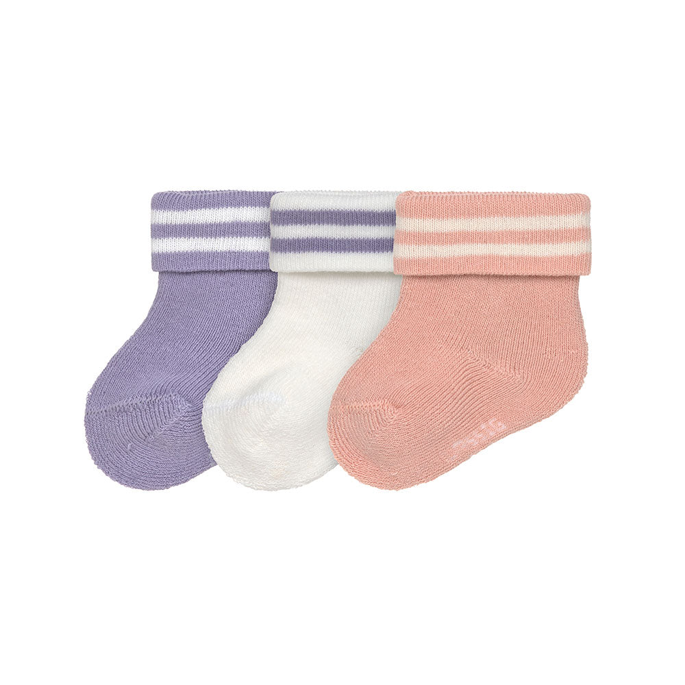 SKARPETKI FROTTE TERRY STRIPES PASTEL LILAC/PEACH LASSIG