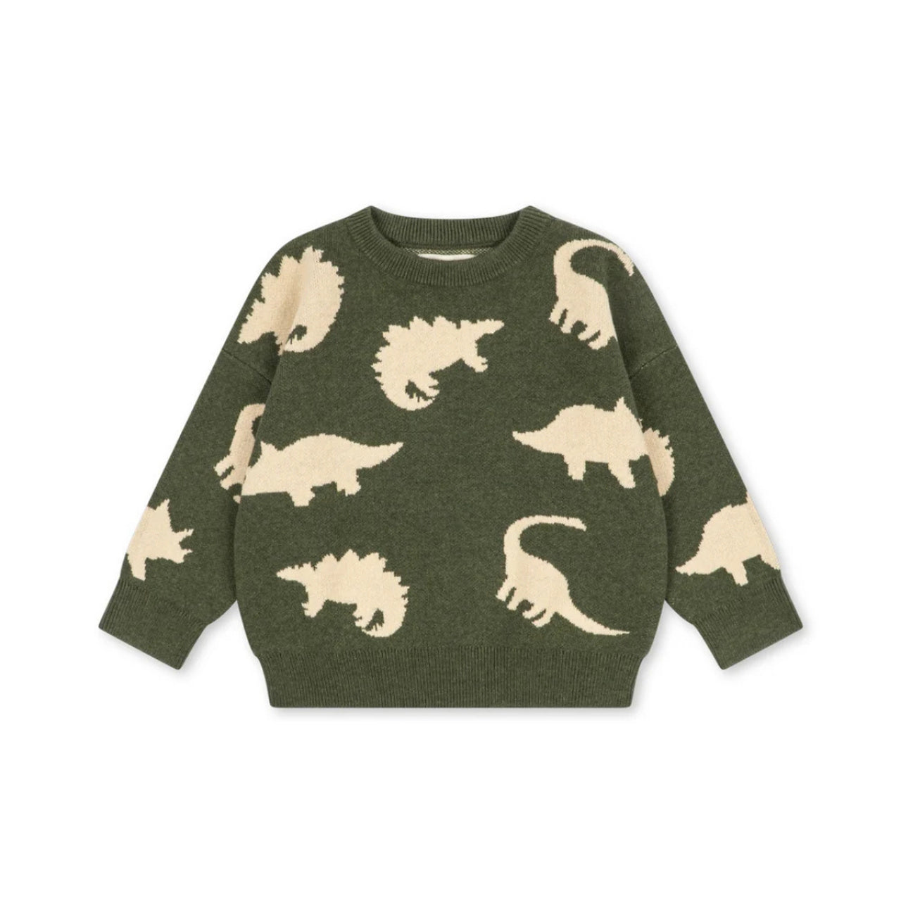 SWETER Z DZIANINY LAPIS DINO VERT KONGES SLOJD