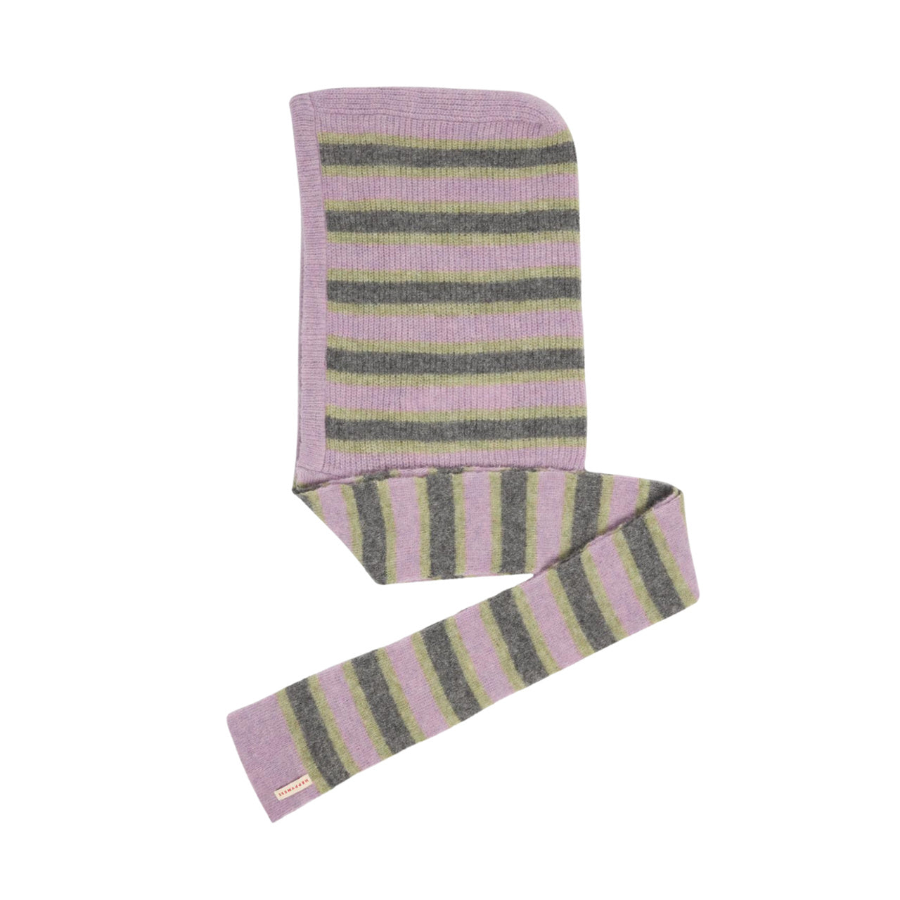 WEŁNIANY KAPTUR Z SZALIKIEM COZY STRIPES HAPPYMESS