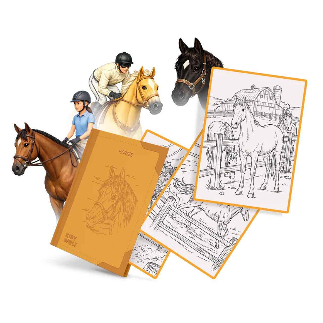 WKŁADY UZUPEŁNIAJĄCE DO TABLETU K-DRAW-PAD 8Y+ HORSES KIDYWOLF