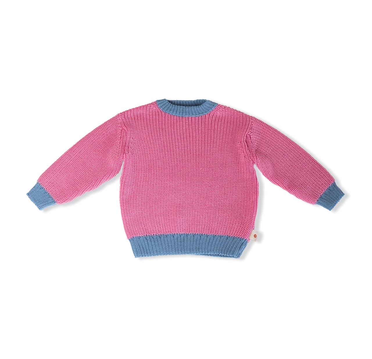 DZIECIĘCY SWETER Z WEŁNY MERINO PINK SKY HAPPYMESS