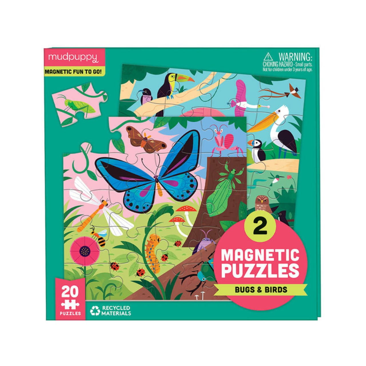 PUZZLE MAGNETYCZNE 2W1 ROBAKI I PTAKI 4+ MUDPUPPY