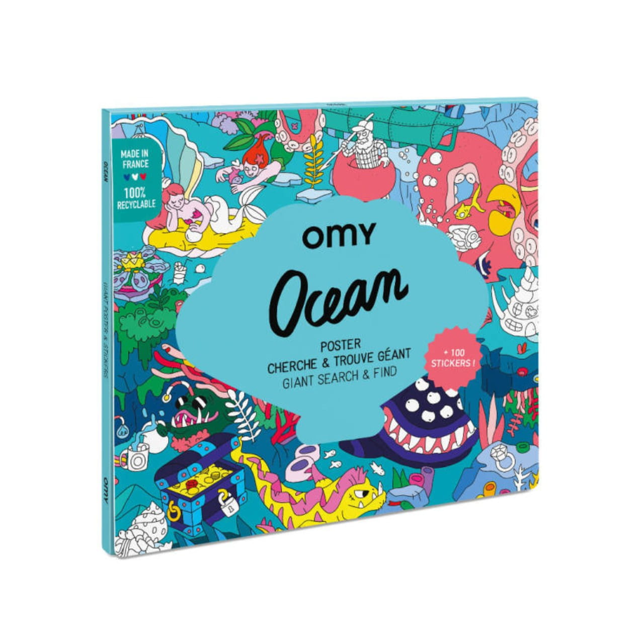 WIELKOFORMATOWY PLAKAT Z NAKLEJKAMI OCEAN OMY-MAISON