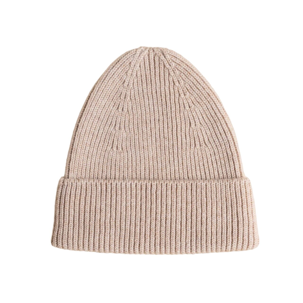 Czapka beanie Fonzie merino – Sand| Hvid – Muma Concept